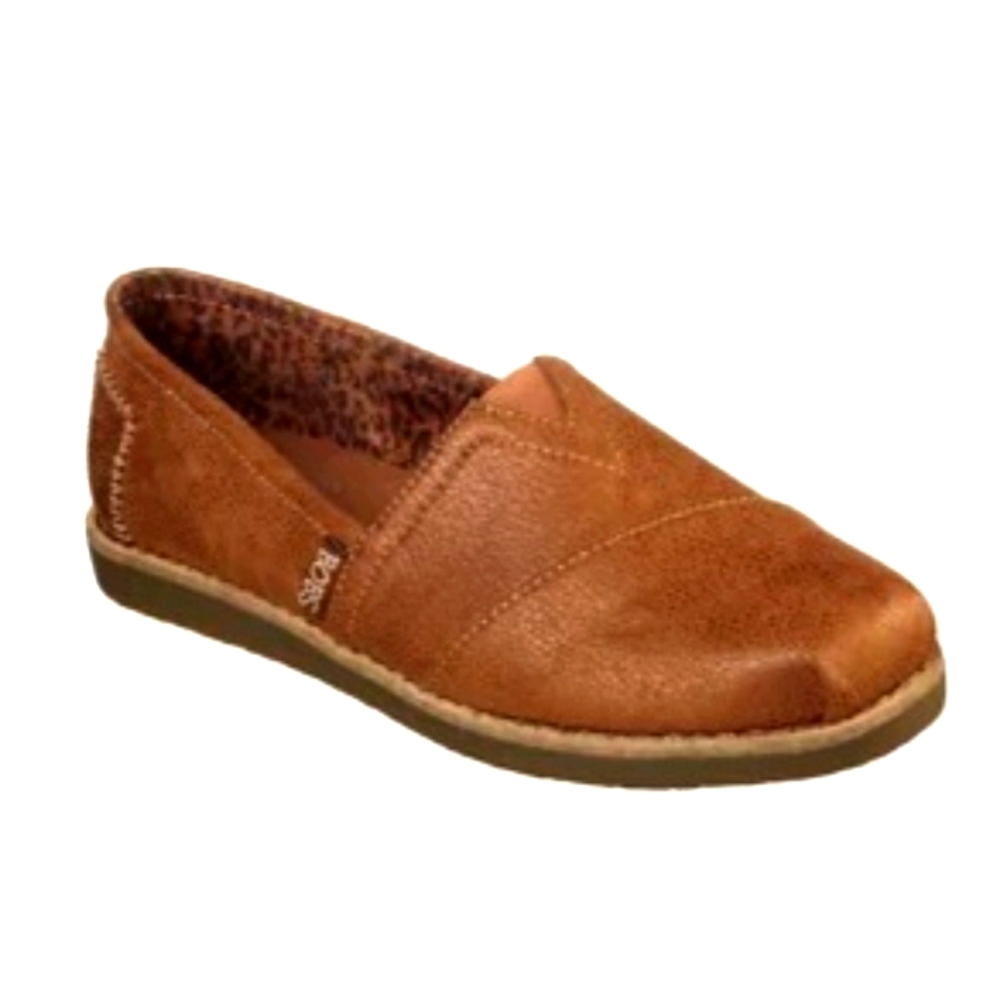 Skechers Bobs Faux Leather Memory Foam Slip On Loafers - Size 8